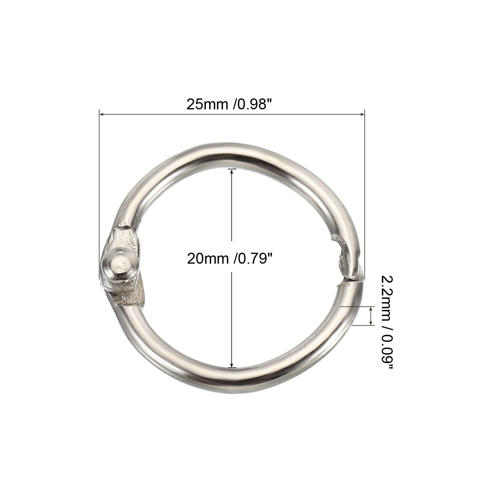 Amazon | PATIKIL 25mm外径 20mm内径 ルーズリーフリング 24空